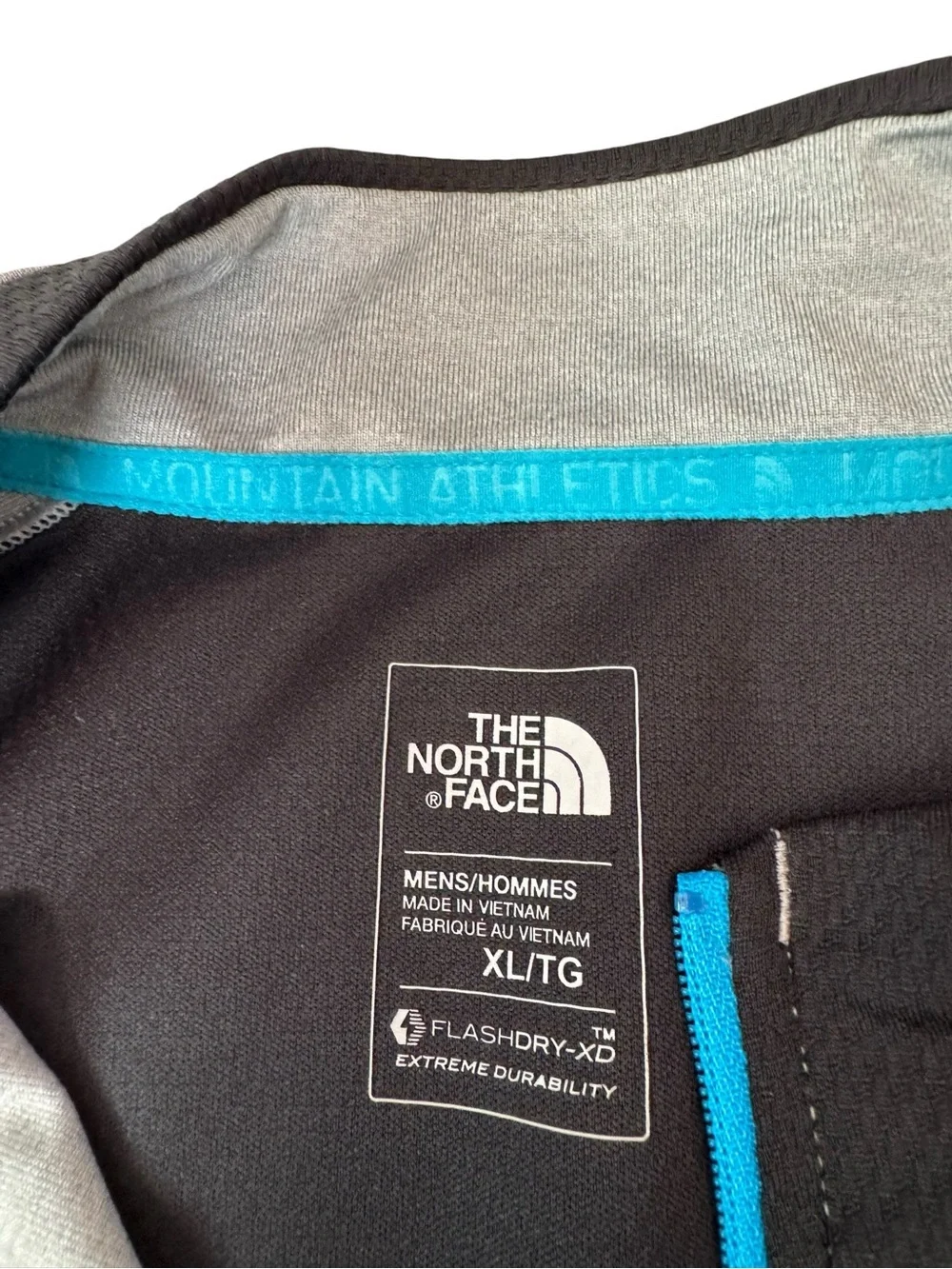 The North Face FlashDry XD 1/4 Zip Pullover XL Gray Blue Athletic Running Hiking